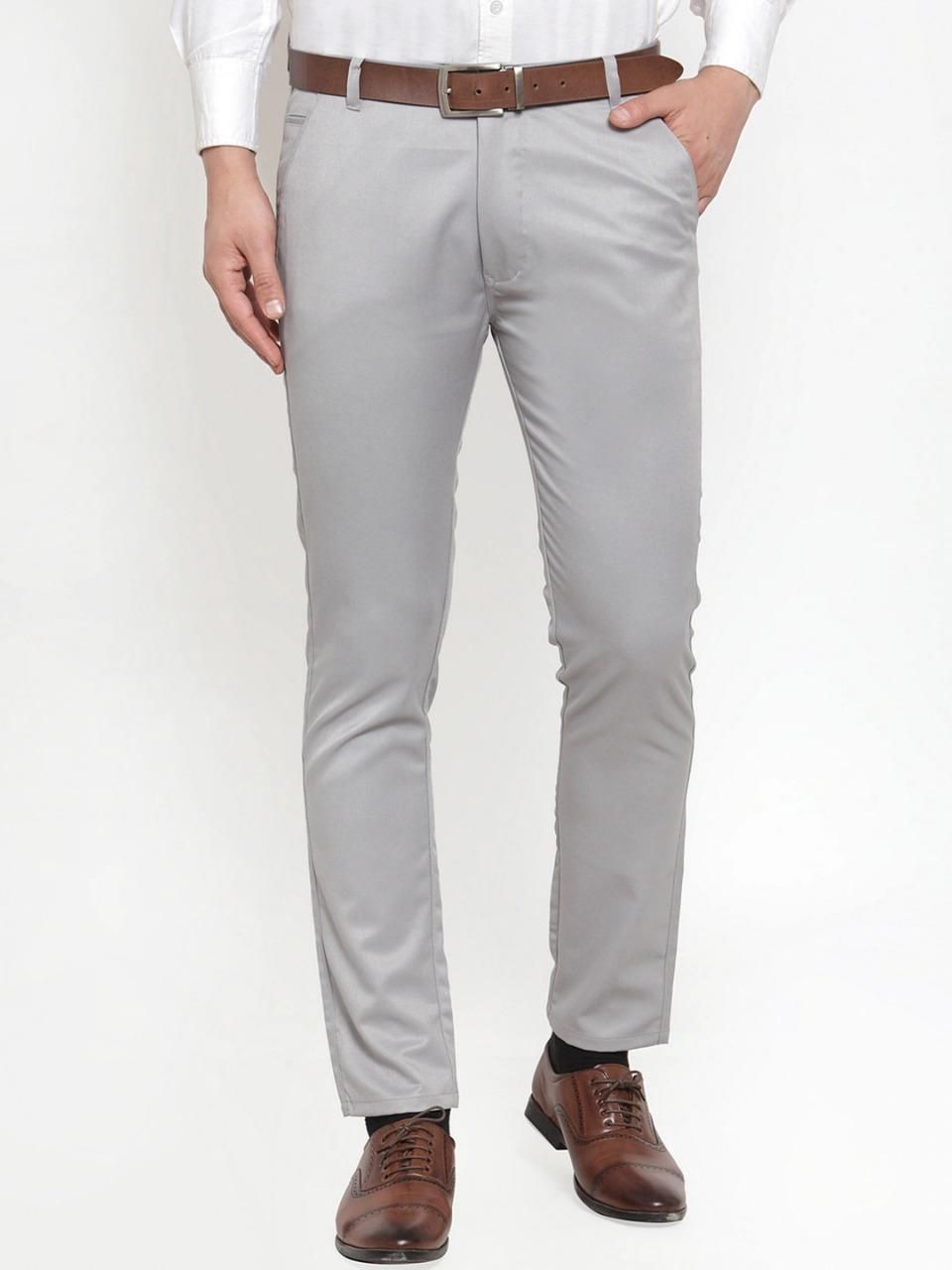 Stretchable Lycra Solid Slim Fit Mens Formal Trouser